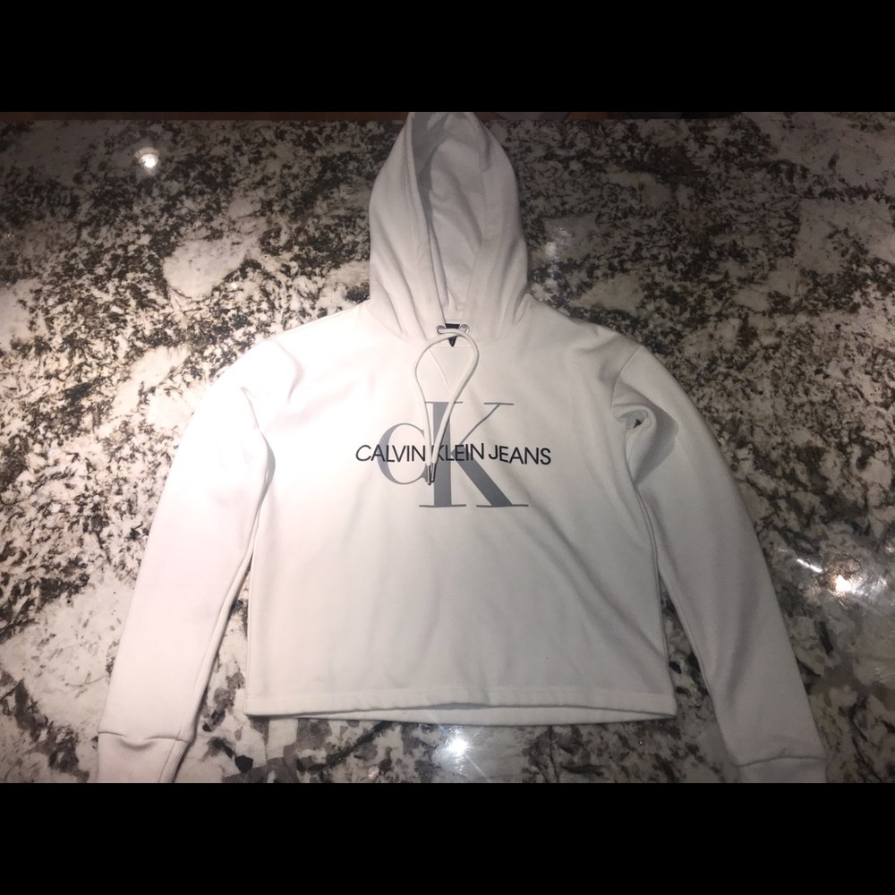 Calvin Klein Crop Sweatshirt, white